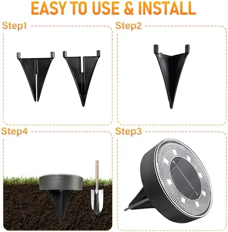 Siatom Solar Ground Lights 12 Pack, IP68 Waterproof Solar In-Ground Light for Outdoor, Flat Landscape Lighting, Garden Disc Light for Pathway, Walkway, and Yard - 12 Pcs (Blue) - Image 5