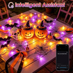 Smart Color Changing Halloween Lights 99FT 300 LED Orange Purple App Remote - Image 7