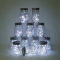 Solar Mason Jar Lights, 12 Pack 30 LED Fairy Star Firefly String Lids Lights with 12 Hangers for Patio Yard Garden Party Wedding Christmas Decoration(Jars Not Included) (12 Pack, Cool White) by Decorman