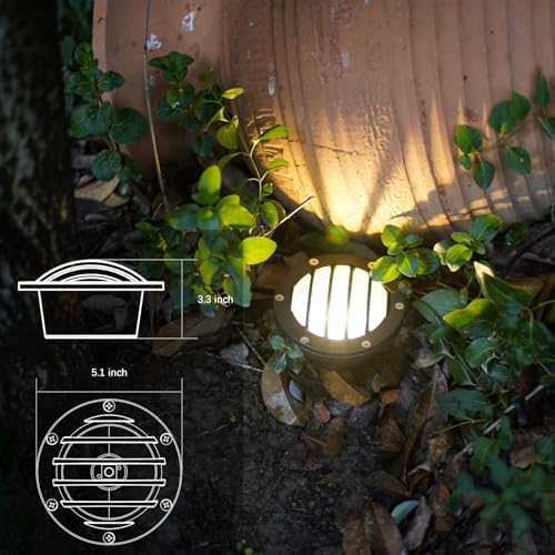 GOODSMANN Outdoor 4W LED Well Light 12V In-Ground Landscape Light Low Voltage Landscape Spot Lighting with Connector 200 Lumen 2800K Warm White Black Deck Light Aluminum Up Light for Tree Garden Patio - Image 4