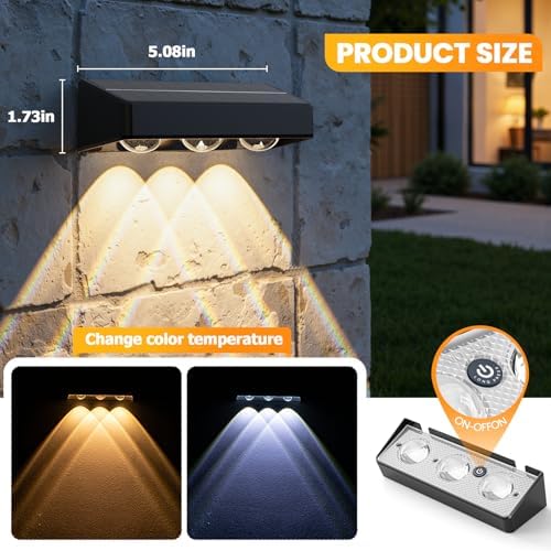 NIORSUN Solar Fence Lights,16 Pack Solars Deck Light,RGB Color,Outdoor Bulb Waterproof Led IP65,Outdoor Fence Light,Power Patio Lamp with Lenses for Outside/Backyard/Railing/Yard(Black) - Image 4