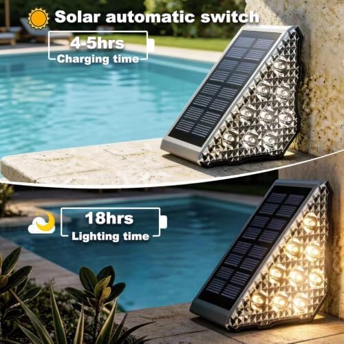 Solar Stair Lights 8 Pack,Solar Step Lights IP68 Waterproof Green - Image 3