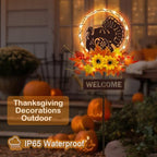 Thanksgiving Decorations Outdoor,Solar Lights Turkey Yard Sign Garden Stake - Image 5