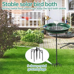 Solar Powered Bird Bath with Fountains for Hummingbirds,Stable Stylish Design with 5-Prong Base Stake Metal Bird Bath for Outside Yard Lawn Patio Garden - Image 5