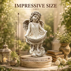 21" Resin Angel Statue, Outdoor Garden Statue Cherub Decor with Wings - Image 2