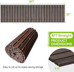 8FT Wooden Garden Parhway Walkway Outdoor 25" Wide Oversize Roll Out Decorative Patio pavers Path Wood Flooring Non-Slip Surface Road Floor for Yard Lawn Vegetable Garden Wedding Party (Carbonized) - Image 3