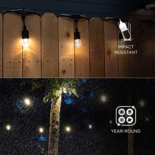Enbrighten Classic Warm White String Lights, 48ft Black Cord, 24 Shatterproof Acrylic Bulbs, Weatherproof, Outdoor String Lights, 31664 (Pack of 2) - Image 3