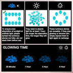 M METERXITY 50-Pack Glow in The Dark Rocks, 1.77" Resin Outdoor Garden Decorations Luminous Pebbles Stones for Garden Plants/Aquarium/Backyard Path, Aquarium Gravel [Light Blue] - Image 4
