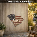 South Carolina "Home" State Shape Sign — Vintage American Flag Wall Decor - Image 4