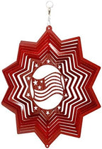 SWEN Products American Flag Star Swirly Metal Wind Spinner - Image 2