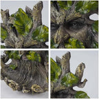 10.3" Whimsical Tree Face Sculpture, Garden Peeker Statue, Outdoor Trunk Tree Huggers Art, Landscape Accent Ornament, Hanging Fairy Elve Figurine for Yard Art, Feeder Decor Wall Mounted Statue - Image 7