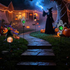 Solar Halloween Garden Stake Light 2 Pack Witch & Ghost Decorations - Image 6