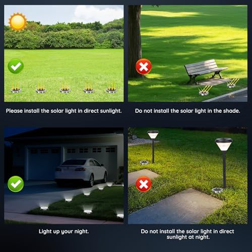 Solar Ground Lights Outdoor, 12 Pack Solar Lights Outdoor Waterproof White - Image 4