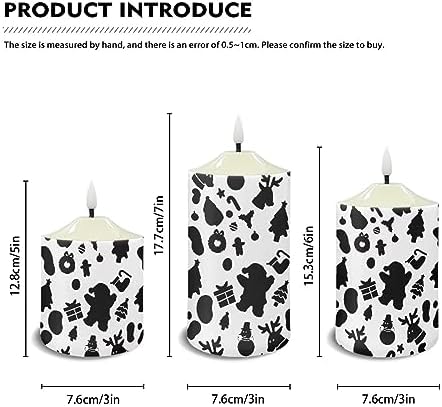 Cozeyat Flameless Candles with Remote Set of 3, Cute Santa Claus Elk Pattern Flickering Electric Candles for Christmas Decoration, Unscented Realistic Moving Bullet Floating Flame Pillar Candles - Image 6