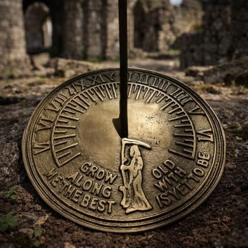 Brass Finished Sundial: 'Grow Old with Me' Romantic Garden Décor 10 Inch Gift for Anniversary Couple - Image 5