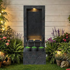 40" H Water Fountains Outdoor, Garden Waterfall Fountain with Lights - Image 2