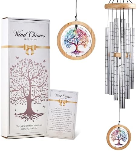 Memorial Wind Chimes for Outside 34" Tree of Life Wind Chime Outdoor for Garden Porch Decor Memorial Bereavement Sympathy Gift for Loss of Loved One Mom Dad Grandpa Grandma Friends by Unknown