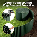 Land Guard Corrugated Metal Garden Edging, 12"×50Ft Steel Landscape Edging, Corrugated Metal Yard Edging Borders, Steel Edging for Landscaping, Garden Fence, Lawn, Flower Bed (Olive-Green) - Image 3