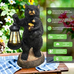 Solar Bear Garden Statue with Lantern Outdoor Decor - Image 6