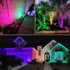 Landscape Lighting, 24W RGB Spot Lights Outdoor for Yard with Transformer & Remote 12 Colors and 19 Modes Outdoor Lights for House Lawn Tree Flag Garden Driveway Backyard Fence Plant, 4 Pack - Image 2