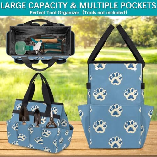 Paw Garden Tool Bag Organizer Heavy Duty Dog Paw Gardening Tote Bag with 10 Pockets for Women Men Gardening Gifts - Image 5