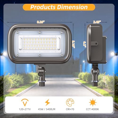 45W LED Outdoor Security Flood Lights,AC 120-277 Input - Image 2