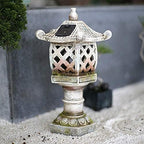Buddha Statue,Japanese Solar Pagoda Garden Lantern Yard Zen Decor Lawn Patio Deck Art Outdoor Statue Home Decoration,B+30cm by Unknown