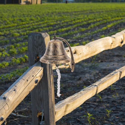 FOMIYES Vintage Cast Iron Wall-Mounted Doorbell Small Decorative Bell for Garden Porch Indoor Outdoor Use Pastoral Hanging Dinner Bell - Image 6