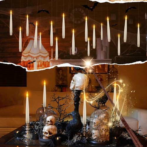 fclayvts 36PCS Floating Candles with Wand Remote,Magic Hanging Taper Candle by fclayvts