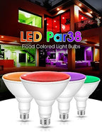 Fulighture Red and Green Light Bulbs 4 Pack,Par38 LED Red Green Flood - Image 7