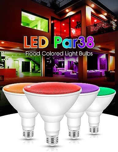 Fulighture Red and Green Light Bulbs 4 Pack,Par38 LED Red Green Flood - Image 7