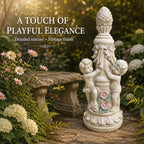 27.95 Inch Climbing Children Garden Statues, Large Yard Statues - Image 5