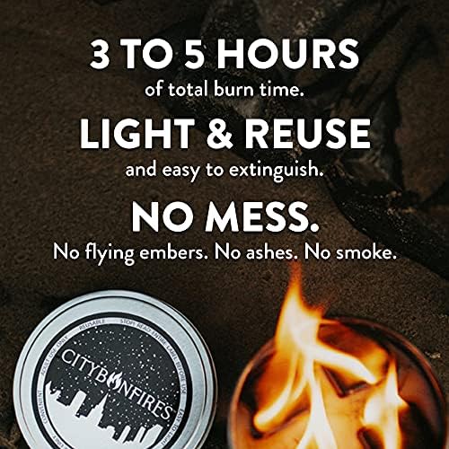 City Bonfires Portable Fire Pit - Mini Fire Pit, Table Top Firepit, No Wood, No Embers, 3-5 Hours of Burn Time - Food Safe for Smores - Lightweight, Emergency Heat, Camping Stove (2-Pack) - Image 2