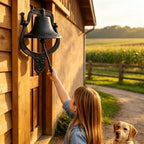 17'' Large Cast Iron Dinner Bell, Farmhouse Hanging Bell for Outdoor Use - Image 5