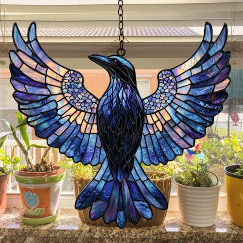 Rising Raven Mosaic Effect Acrylic Suncatcher - Image 4
