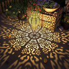 Hapjoy Moroccan Hanging Solar Lights Outdoor Lantern Bidirectional Availabili Garden Decor Waterproof Plastic Gold Decorations for Patio Pathway Yard Backyard Solar Powered Garden Decorative (1, gold) - Image 5