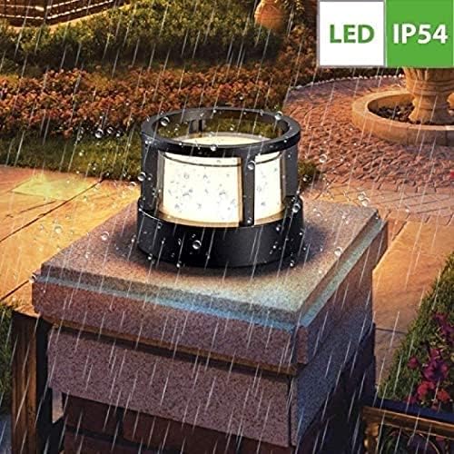 IP65 Waterproof Round Outdoor Garden Post Bollard Light Residential Lighting Column Lamp Aluminum Pathway Driveway Floor Lawn Landscape Lighting E27 Decoration Pillar Lantern Stigma Lamps,Small,Fr - Image 2