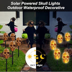BRIGHTDECK Halloween Solar Pathway Lights Outdoor, LED Decor, Light Up Solar Stake Lights for Holiday, Halloween, Walkway, Sidewalk (Skull, 10-Pack) - Image 5