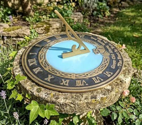 Brass Garden Sundial 10 Inch Engraved Grow Old with Me Outdoor Garden Home Decor Gift - Image 6