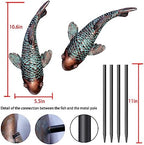 Set of 2 Antique Koi Fish Statue, Outdoor Garden Sculpture for Patio, Backyard, Pond, and Home Decor - Image 6