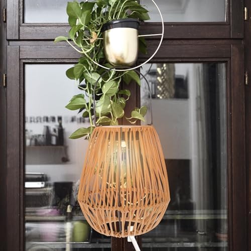 Solar Lantern Decorative LED Outdoor Patio Hanging Rattan Lamp Xmas - Image 4