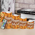 Happy Fall Y'all Maple Battery Operated Candles with Timer Remote Pillar Candles Battery Operated Set of 4 Led Flameless Candles for Thanksgiving Day Party Home Room Kitchen Decor - Image 4
