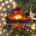 Forest Scene Sunset Maple Leaf Acrylic Suncatcher - Image 6