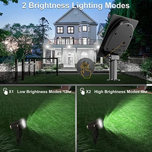 Solar Spot Lights Outdoor, 3-in-1 Garden Spotlights IP65 Waterproof 9.8ft Cable, 5W 4000mAh Separated Solar Panel, Auto On/Off for Tree Patio Yard Driveway Pathway Pool(Cold White 6000K) - Image 4