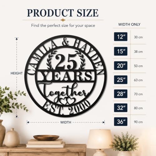 Personalized Anniversary Wedding Gifts,Personalized 25th Anniversary Wedding Gifts for Couple Parent Husband Wife, Custom Anniversary Metal Plaque - Image 5