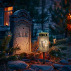 Poceacles Solar Candle Cemetery Solar Lights for Grave LED Garden Flameless Powered Pathway Lights Outdoor Waterproof with Dusk to Dawn Sensor, 6 PCS, Brown Deer Cross Pattern - Image 2