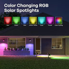Consciot Solar Lights Outdoor Waterproof, Halloween Color Changing Spotlights with 7 Modes, IP67 Multicolor Decorations Landscape Lights for Pathway Patio Fence Yard, Auto On/Off, 6 Pack - Image 5