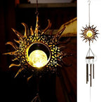 Sun Wind Chimes, Metal Wind Chimes, Waterproof Anti-Corrosion, Solar Wind Chime, Wind Chime for Outside/Window/Door/Garden/Outdoors, Gifts for Girl/mom/Friend. (Sun) by Unknown