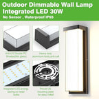Sytmhoe Modern 2Pack Outdoor Wall Light Fixture,16in 10%-100% Dimming LED Porch&Patio Wall Light Fixture,3000K Black Exterior Sconce Light Mounted for House Garage Porch Courtyard(2Packs) - Image 4