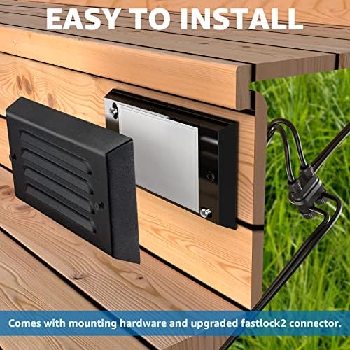 SUNVIE 8-Pack Low Voltage Step Lights 5W 6in Outdoor Black Cast-Aluminum - Image 6